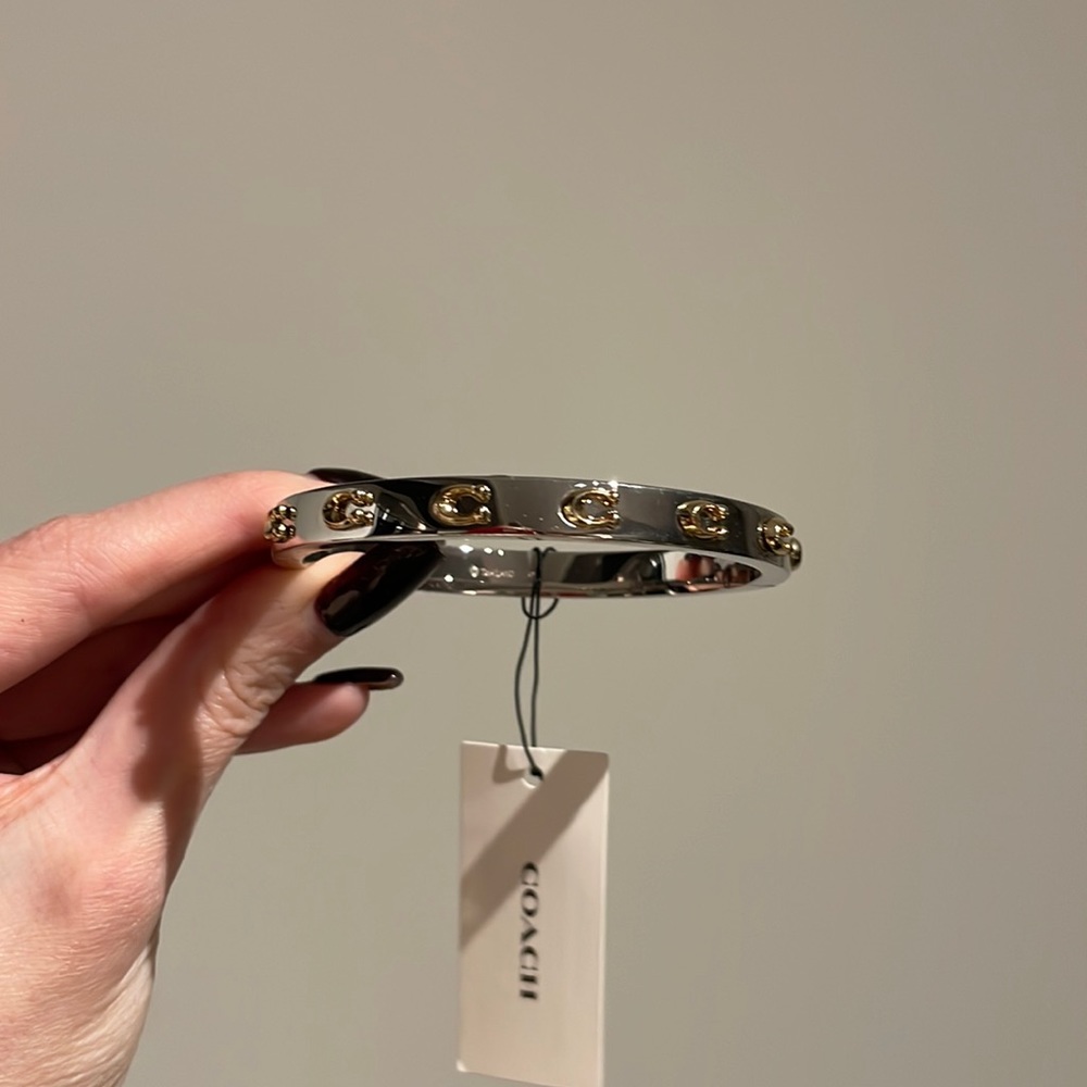 NWT Coach Bangle in Silver & Gold